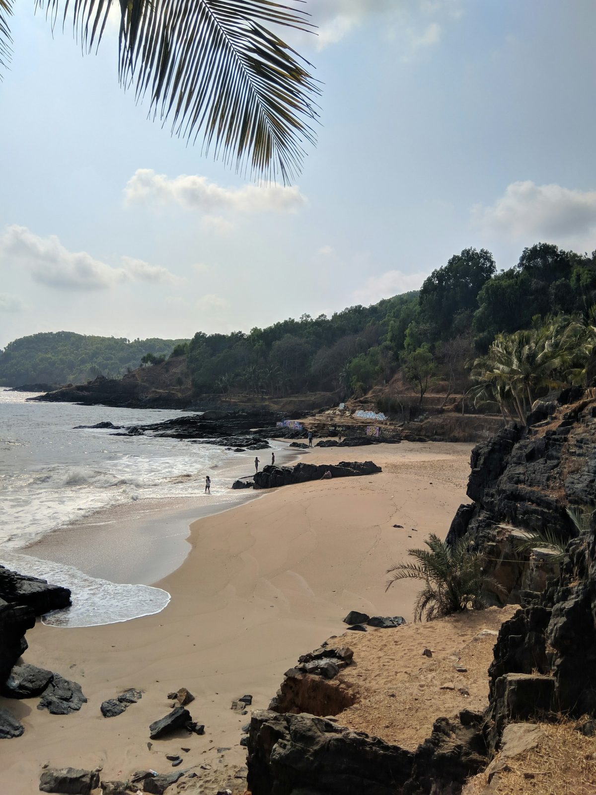 Palm-fringed beach in Gokarna